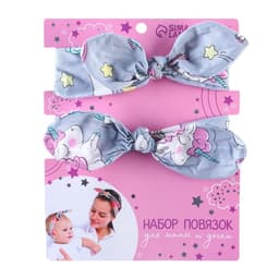 Повязка на голову для мамы и дочки M&B «Family look» 2 шт., МИКС