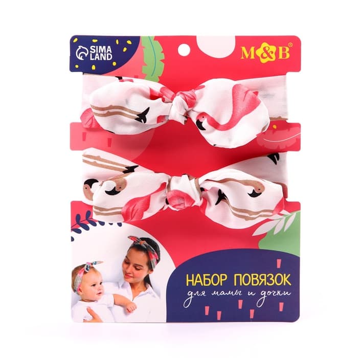 Повязка на голову для мамы и дочки M&B «Family look» 2 шт., МИКС