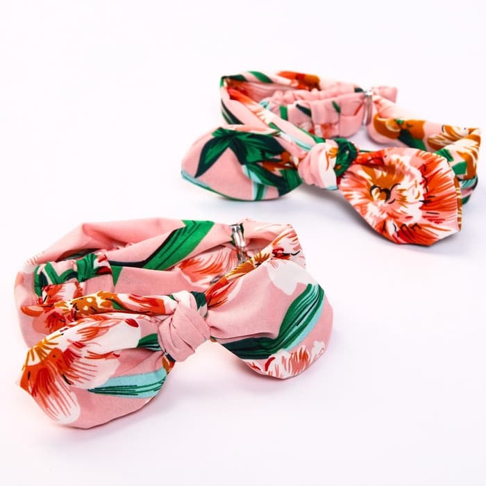 Повязка на голову для мамы и дочки M&B «Family look: ягодки», 2 шт., розовый