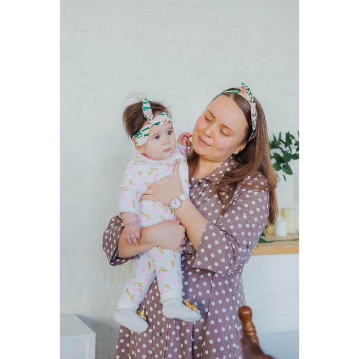 Повязка на голову для мамы и дочки M&B «Family look: ягодки», 2 шт., розовый