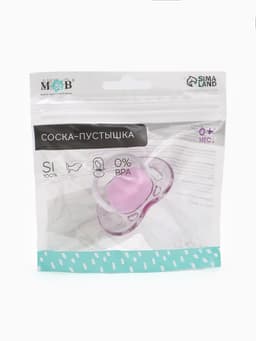 Соска - пустышка силиконовая ортодонтическая M&B, от 6 мес., с колпачком, фиолетовый