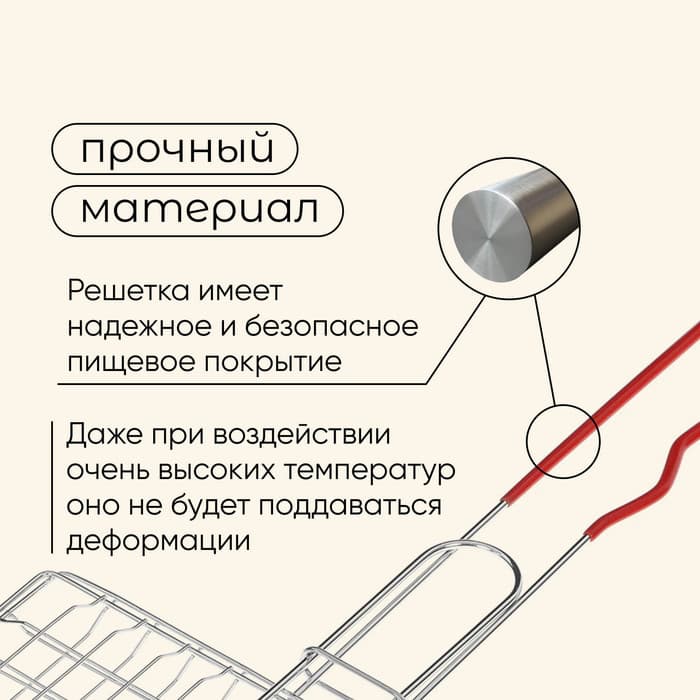 Решётка - гриль универсальная maclay, 21×21 см, хромированная сталь, для мангала