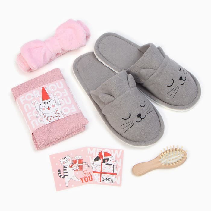 Набор подарочный новогодний «Этель» Merry catmas полотенце и аксессуары (5 предметов)