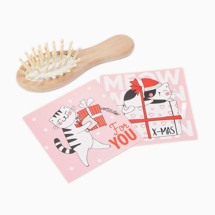 Набор подарочный новогодний «Этель» Merry catmas полотенце и аксессуары (5 предметов)