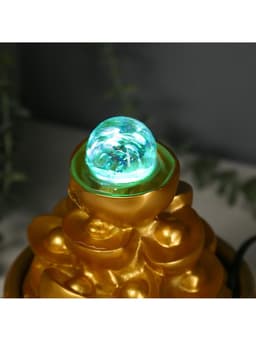 Фонтан настольный с подсветкой «Гора золотых слитков», от сети, 18.5×15×15 см