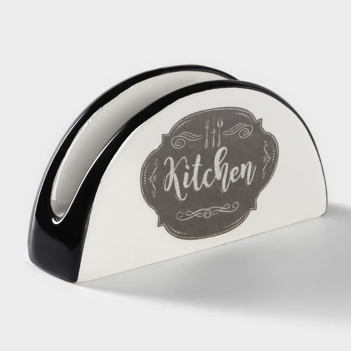 Салфетница Доляна «Гурман», 13.3×3.7×7.1 см, белая