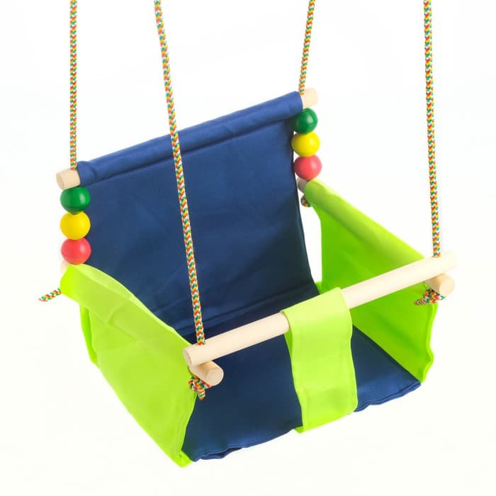 Подвесное кресло для игровой площадки с мягкой сидушкой и спинкой, сиденье 34×28 см, цвет МИКС