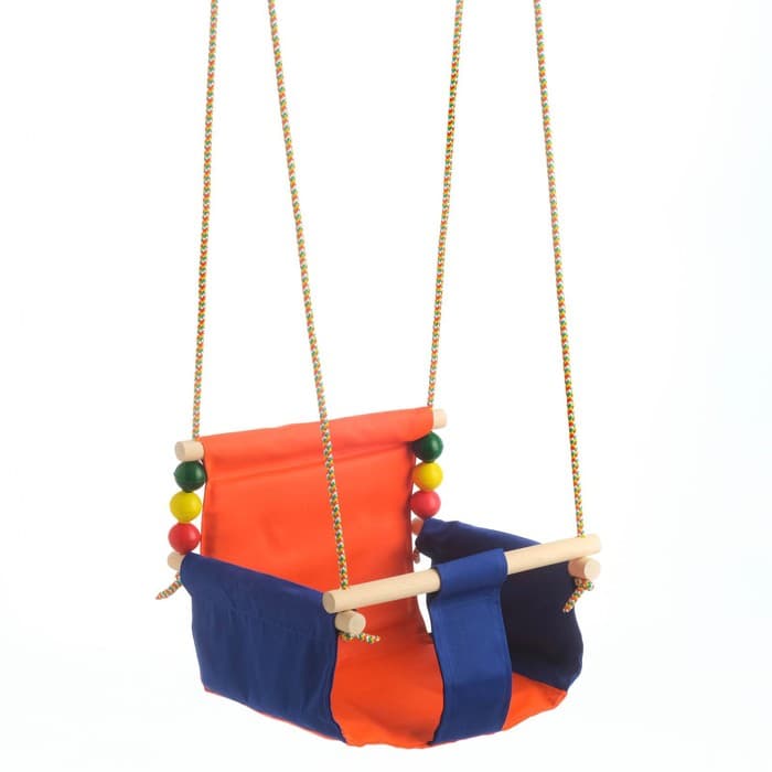 Подвесное кресло для игровой площадки с мягкой сидушкой и спинкой, сиденье 34×28 см, цвет МИКС