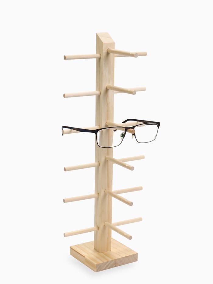 Подставка под очки, 6 мест, h=36 см, дерево, бежевая
