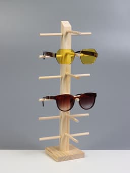 Подставка под очки, 6 мест, h=36 см, дерево, бежевая