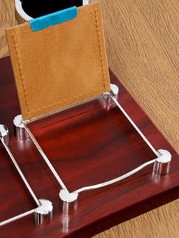 Набор настольный, органайзер 6 в 1 с визитницей и часами, красное дерево