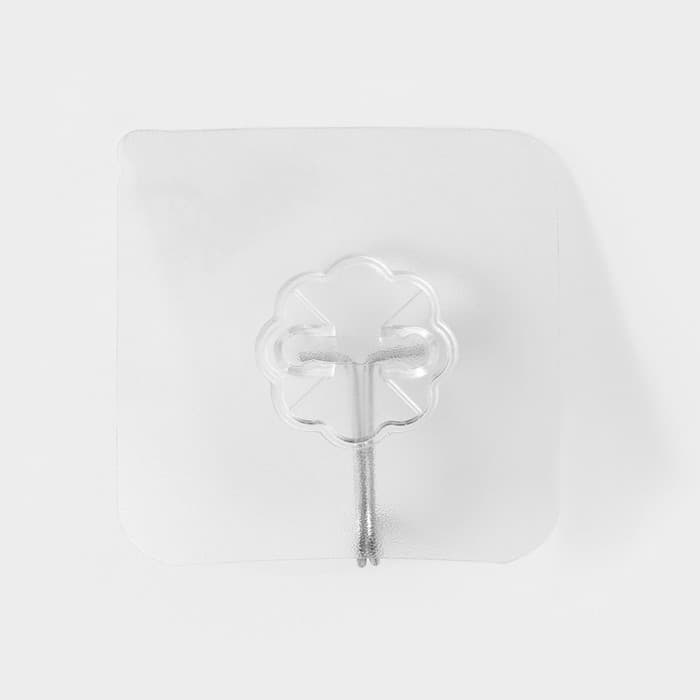 Крючок самоклеящийся Доляна, 5.6×5.6×2 см, прозрачный