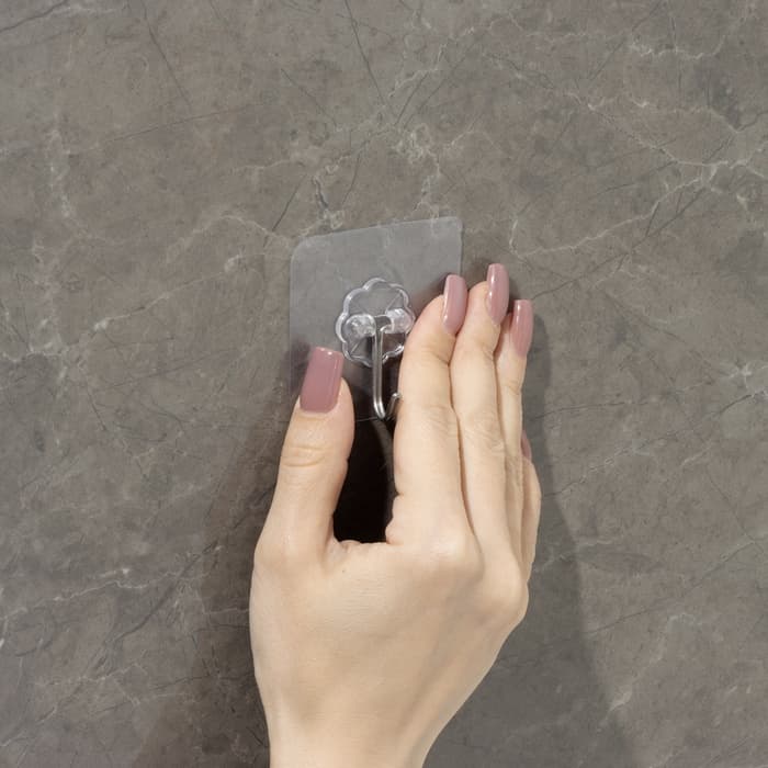 Крючок самоклеящийся Доляна, 5.6×5.6×2 см, прозрачный