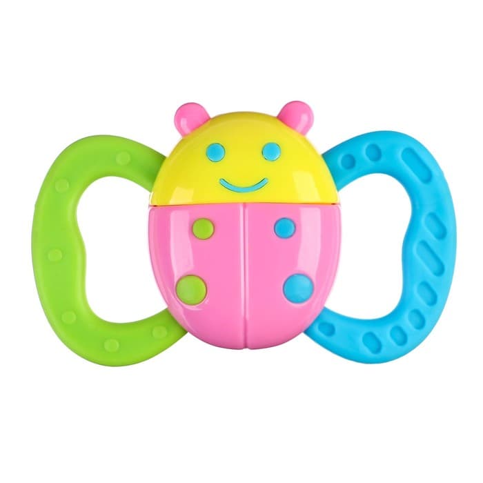 Погремушка с прорезывателем Крошка Я «Бабочка» с эластичными элементами, от 3 мес.