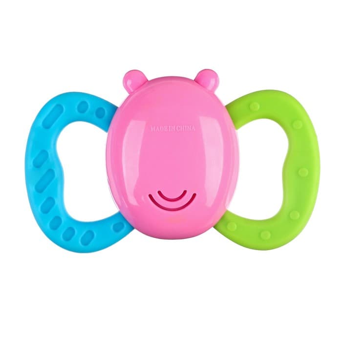 Погремушка с прорезывателем Крошка Я «Бабочка» с эластичными элементами, от 3 мес.