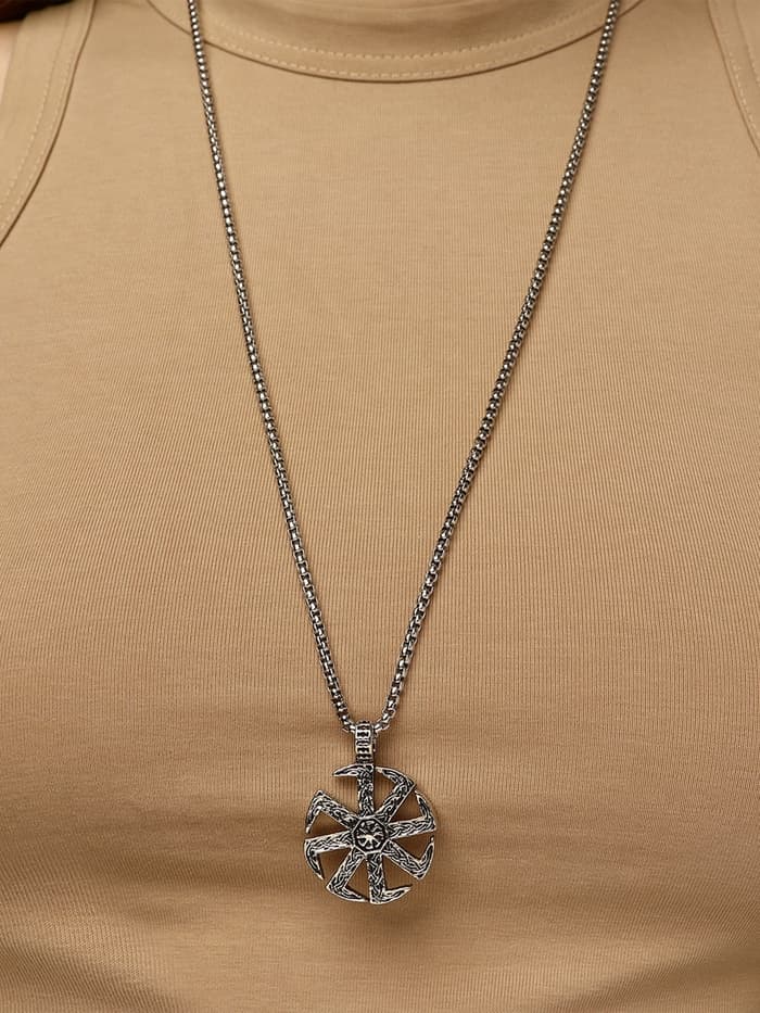 Кулон унисекс «Светоч», цвет чернёное серебро, 60 см