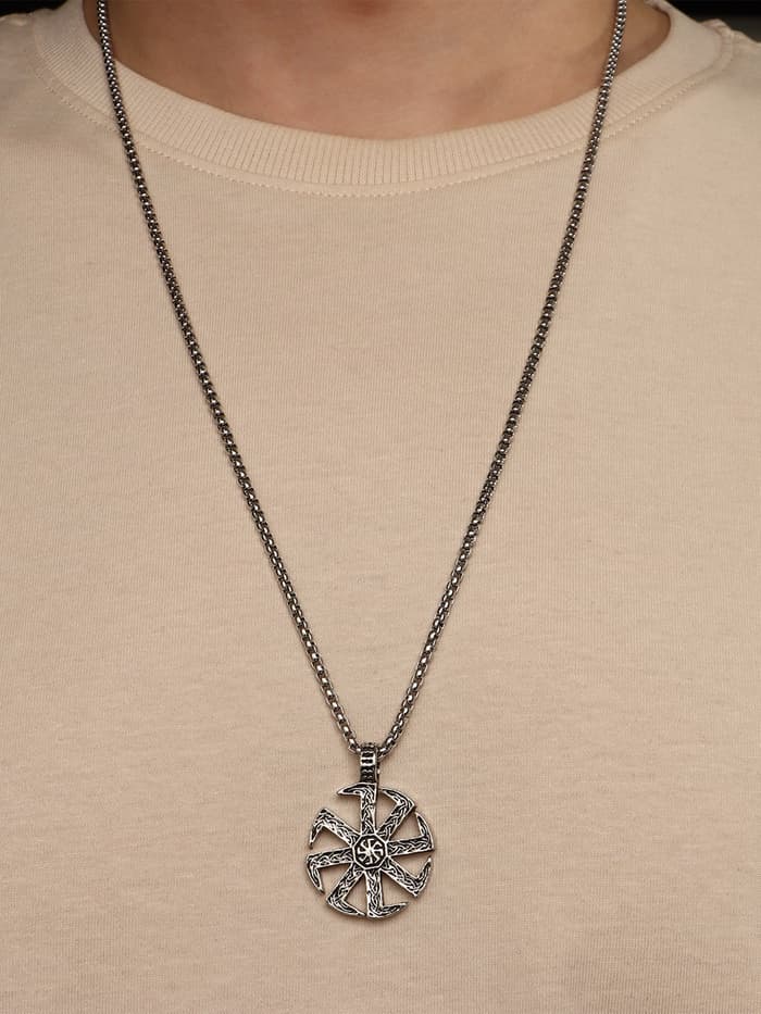 Кулон унисекс «Светоч», цвет чернёное серебро, 60 см