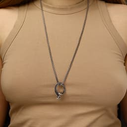 Кулон унисекс «Дракон», в круге, цвет чернёное серебро, 70 см