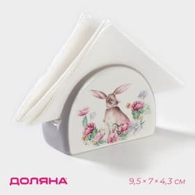 Салфетница Доляна «Зайка»,9.5×7×4.3 см