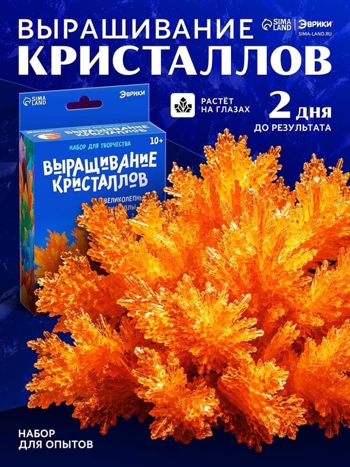 Выращивание кристаллов «Опыты. Лучистые кристаллы», цвет оранжевый