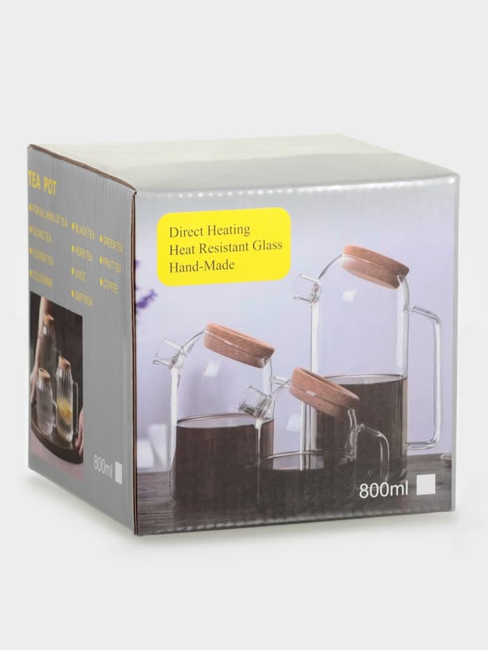 Заварочный чайник «Эко», 600 мл, 17×11×13.5 см, с пробковой крышкой, стекло, прозрачный