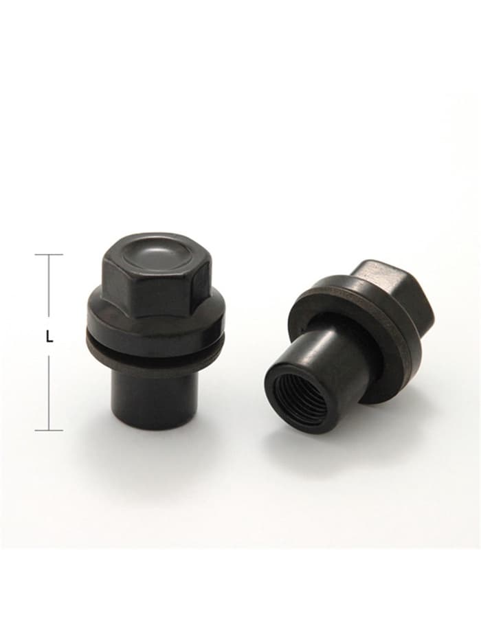 Гайка M14×1.5, L=41, ключ 22, прессшайба, закрытая, чёрный, 5 шт.