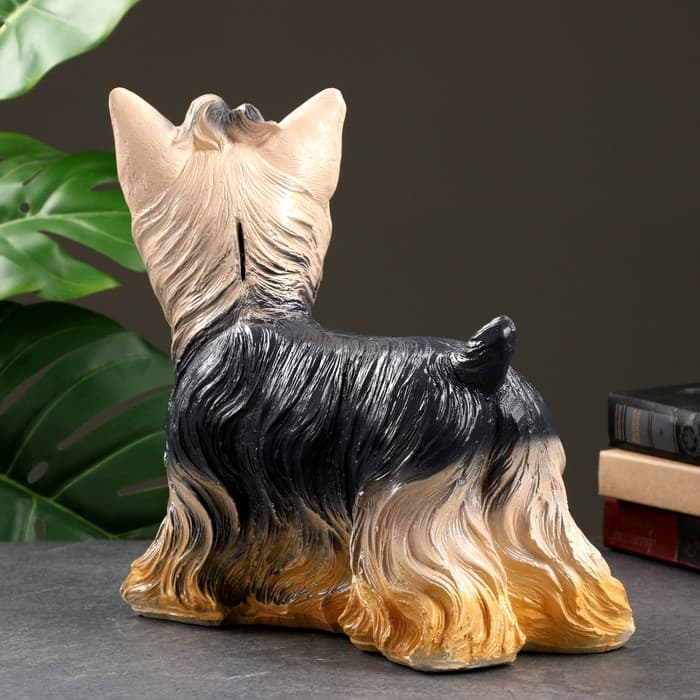 Копилка для денег «Йорк с бантом», гипс, 31×14×28 см