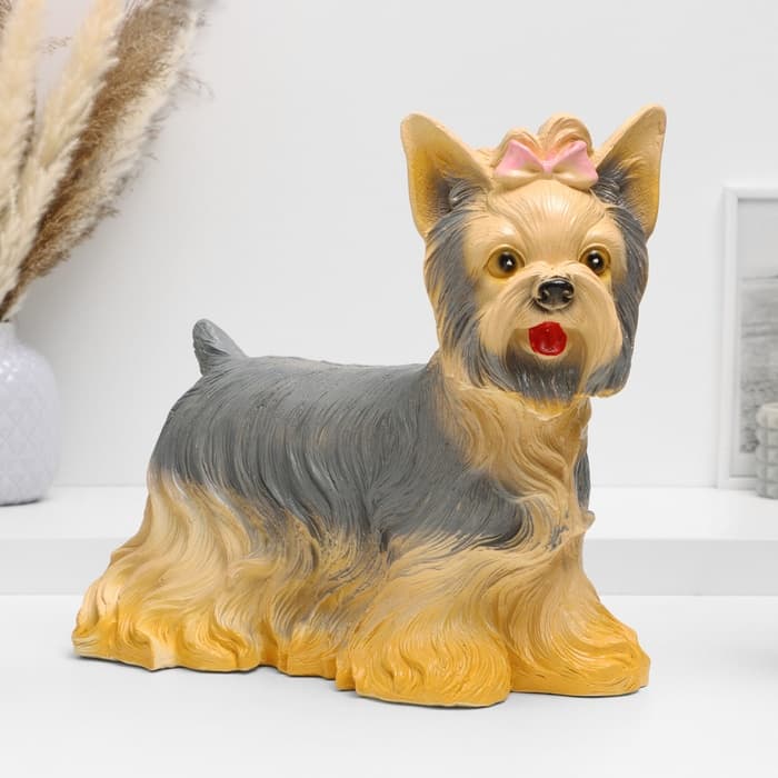 Копилка для денег «Йорк с бантом», гипс, 31×14×28 см