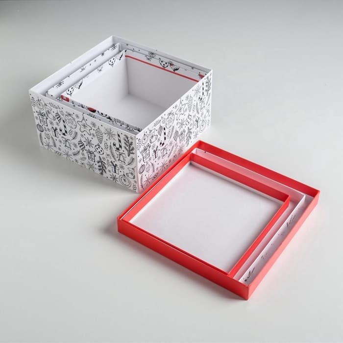 Набор подарочных коробок 3 в 1 «С Новым годом», 18×18×10‒22×22×12 см