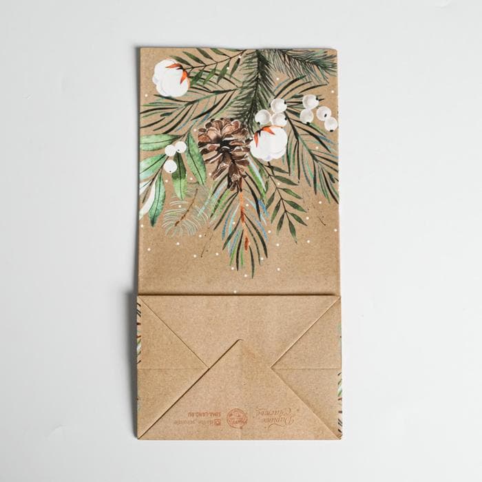 Пакет подарочный без ручек новогодний Present for you, 10×19×7 см