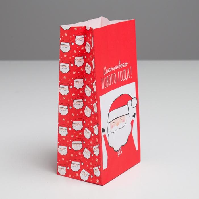 Пакет подарочный без ручек «Счастливого Нового Года!», 10×19×7 см