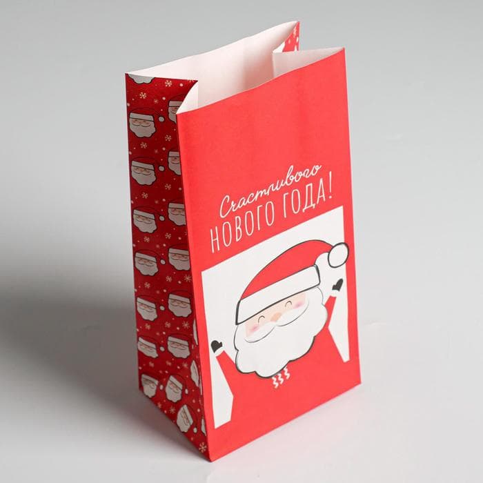 Пакет подарочный без ручек «Счастливого Нового Года!», 10×19×7 см