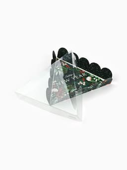 Коробка для кондитерских изделий новогодняя с пластиковой крышкой Happy New Year, 18×4 см