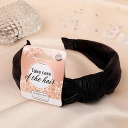 Ободок для волос QF «Престиж», 3 см, чёрный металлик