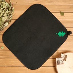 Набор для бани с аппликацией «Дубовый лист», 3 предмета: шапка, коврик, рукавица, войлок, тёмный