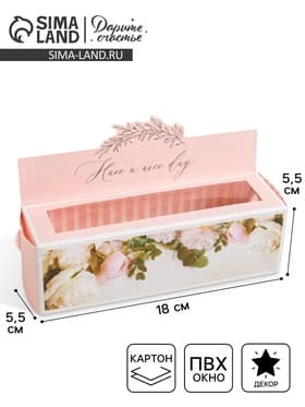 Коробка для макарун кондитерская, упаковка «Have a nice day», 18 х 5.5 х 5.5 см