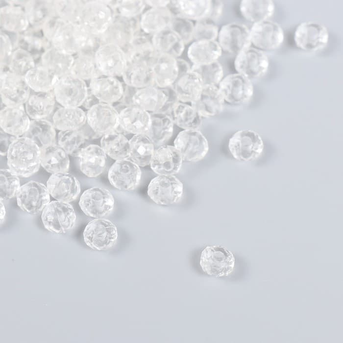Бусины для творчества пластик «Кристалл с гранями прозрачный», набор 20 г, 0.4×0.6×0.6 см