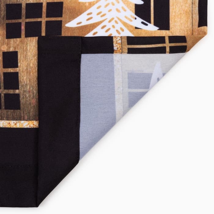 Комплект штор для кухни с подхватами «Этель. Золотой город», 2 шт., белые, чёрные, 145×180 см