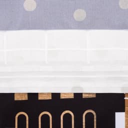 Комплект штор для кухни с подхватами «Этель. Золотой город», 2 шт., белые, чёрные, 145×180 см