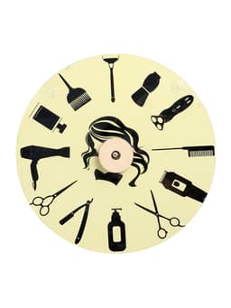 Часы настенные, интерьерные «Для парикмахерской», дискретный ход, d=23 см