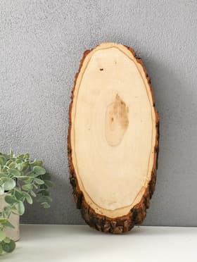 Спил осины, косой, слэб для декора, 30×14±2 см
