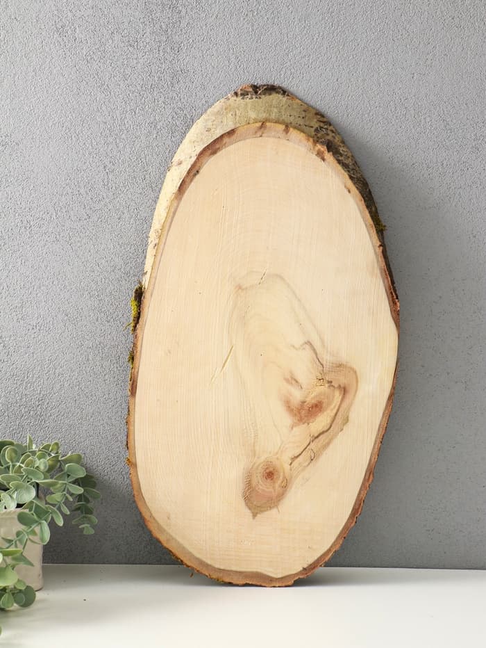 Спил осины, косой, слэб для декора, 45×20±2 см