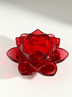 Стеклянный подсвечник на 1 свечу «Лотос», красный, 5.5×10.5×10.5 см