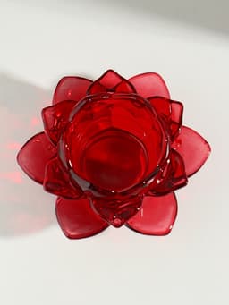 Стеклянный подсвечник на 1 свечу «Лотос», красный, 5.5×10.5×10.5 см