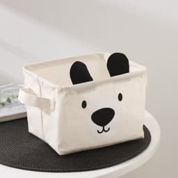 Корзина для хранения с ручками Доляна «Мишка», 20×16×14 см, бежевая