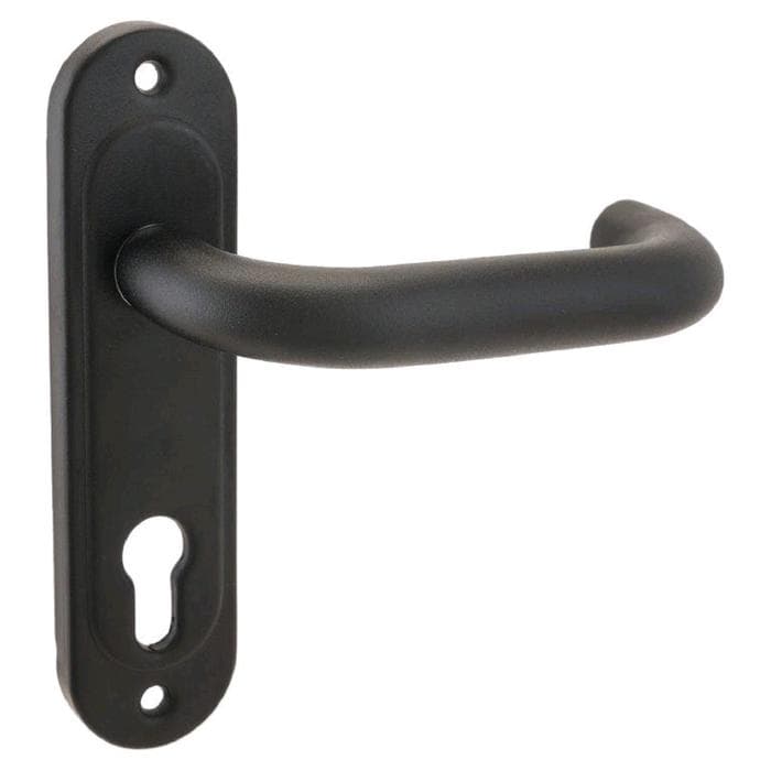 Комплект ручек «Крит» Р72-4949У-Чш 9×9 мм д/противопожарной двери, черная шагрень