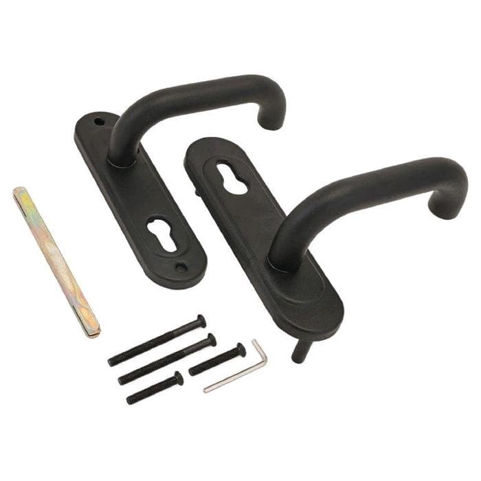 Комплект ручек «Крит» Р72-4949У-Чш 9×9 мм д/противопожарной двери, черная шагрень