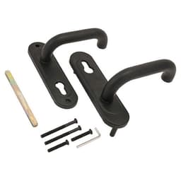 Комплект ручек «Крит» Р72-4949У-Чш 9×9 мм д/противопожарной двери, черная шагрень