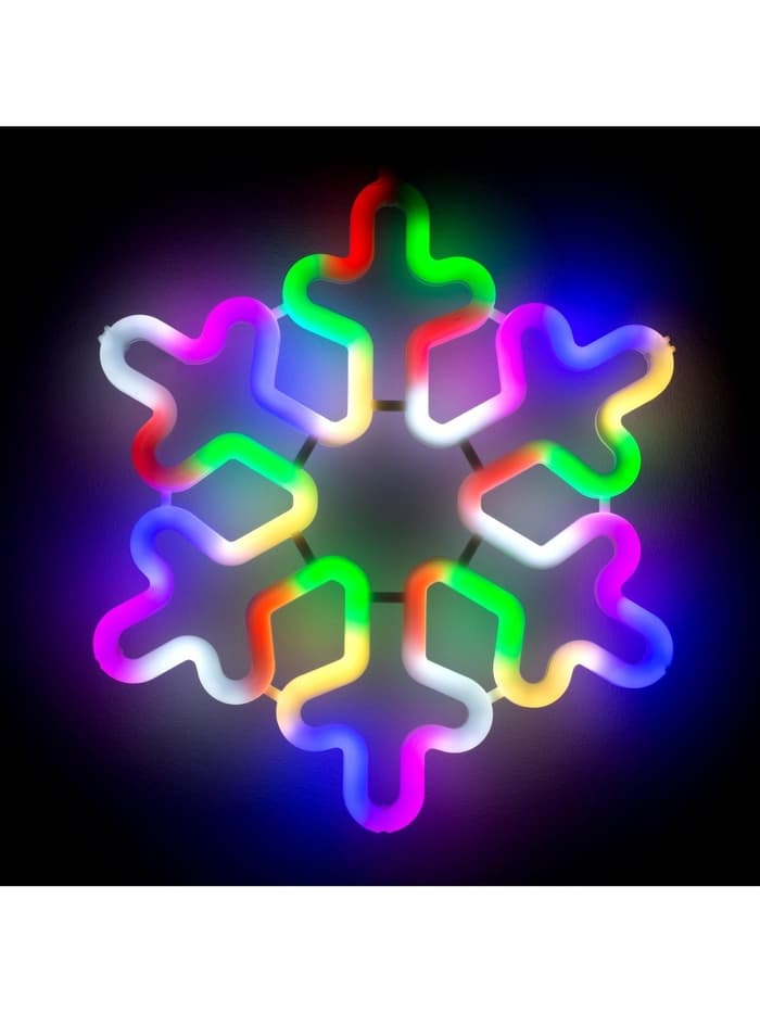 Светодиодная фигура «Снежинка» 30 см, пластик, 220 В, свечение мульти