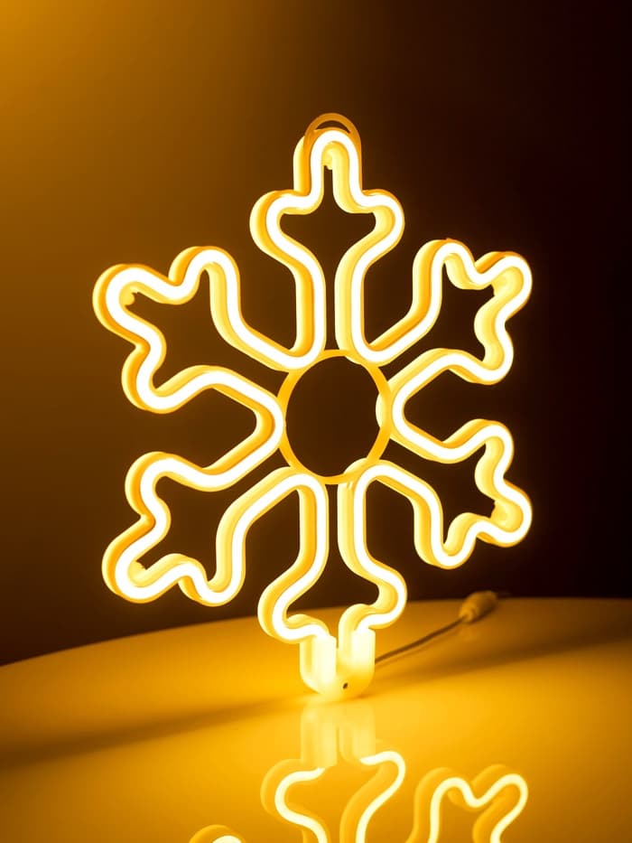 Светодиодная фигура «Снежинка» 30 см, пластик, 220 В, свечение тёплое белое